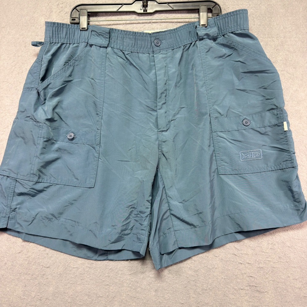 AFTCO Bluewater Men Fishing Short Blue Gray Cargo Size 40x8 Inseam